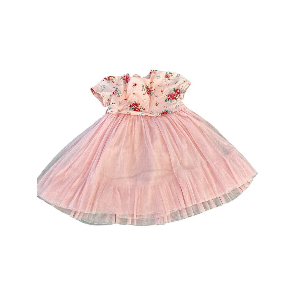 Cath Kidston Kids' Pink Floral Print Tutu Net Layered Dress Size 12-18M